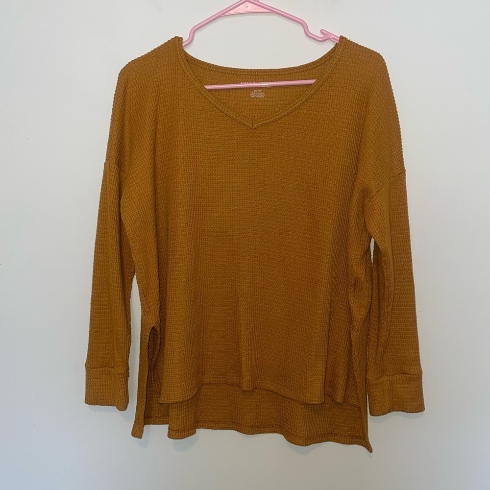 American Eagle Gold Thermal Oversized Sweater Top Size Small